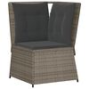 vidaXL 4-tlg. Garten-Lounge-Set mit Kissen Grau Poly Rattan