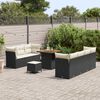 vidaXL Gartensofa-set 10 pcs Schwarz Poly-Rattan