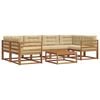 vidaXL Outdoor-Sofagarnitur mit Kissen 7 pcs Natur und Beige