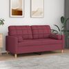 vidaXL 2-Sitzer-Sofa mit Zierkissen Weinrot 140 cm Stoff