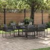 vidaXL Garten Essgruppe 7 pcs Schwarz Stahl