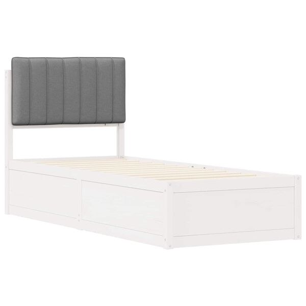 vidaXL Bettgestell mit gepolstertem Kopfteil Hellgrau 80 x 200 cm