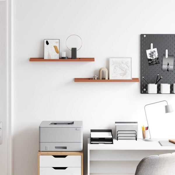 vidaXL Wandregal mit Regal 2 pcs Rot 60 x 9 x 3 cm Holzwerkstoff