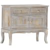 vidaXL Sideboard Grau 80x35x70 cm Mango Massivholz