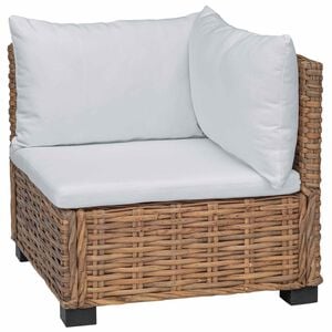 vidaXL Ecksofa mit Kissen GENDT Nat&uuml;rliches Rattan Natur