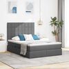 vidaXL Bett mit Stauraum und LED Dunkelgrau 140 x 190 cm Polyester