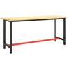 vidaXL Werkbankgestell Mattschwarz und Mattrot 170x50x79 cm Metall