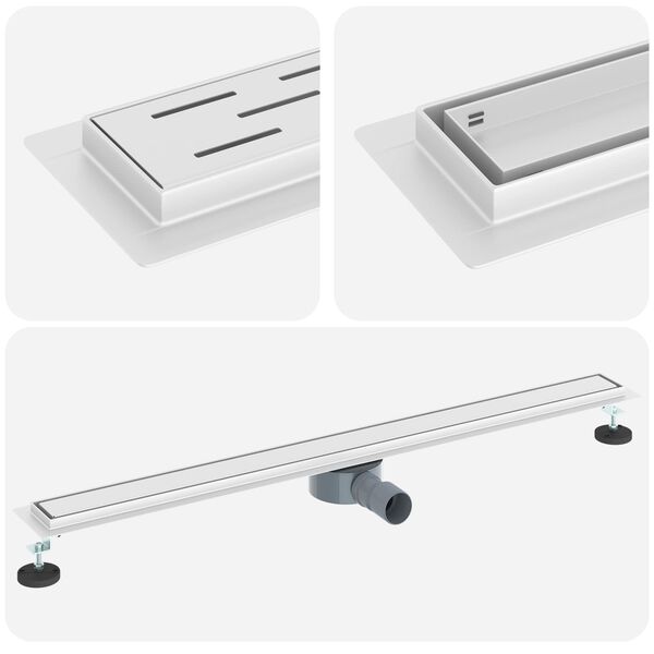 vidaXL Duschablauf 2-in-1 mit 360&deg; Siphon Silber 100 cm Edelstahl 304