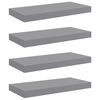 vidaXL Schweberegale 4 Stk. Grau 50x23x3,8 cm MDF