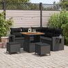 vidaXL Gartensofa-set mit Kissen 8 pcs Schwarz Poly-Rattan