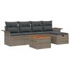 vidaXL Gartensofa-set 6 stk. Grau Poly Rattan