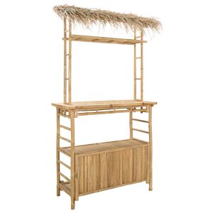 vidaXL Outdoor Bartisch Natur 110 x 50 x 209 cm Bambus