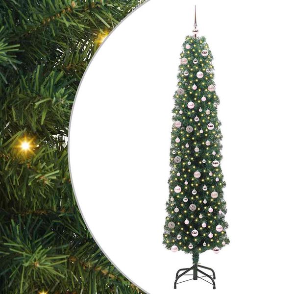 vidaXL K&uuml;nstlicher Weihnachtsbaum mit 300 LEDs mit St&auml;nder Gr&uuml;n 240 cm