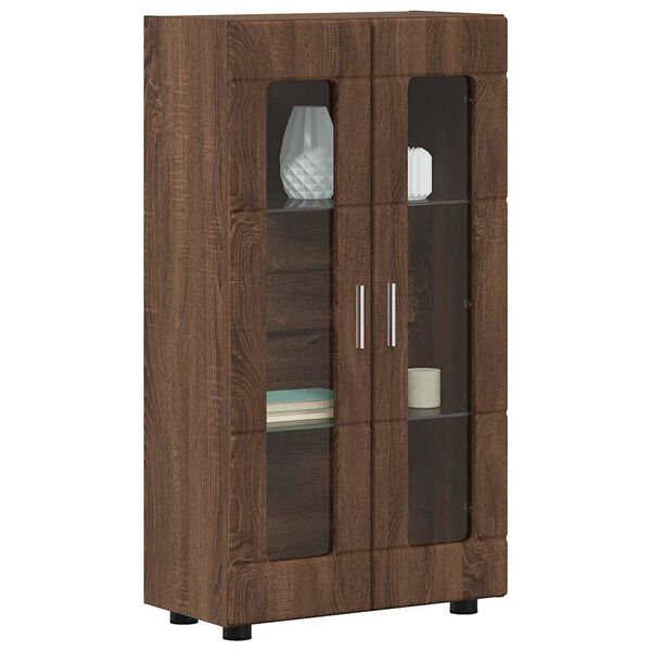 vidaXL Sideboard mit T&uuml;r FLORIN Braun Eichen-Optik 55,5 x 29 x 103 cm