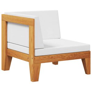 vidaXL Modular-Ecksofa mit Cremeweißen Kissen Akazie Massivholz