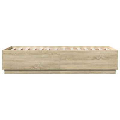 vidaXL Bettgestell Sonoma-Eiche 75x190 cm Holzwerkstoff