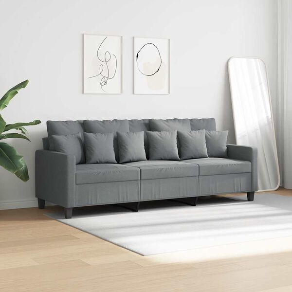 vidaXL 3-Sitzer-Sofa Hellgrau 180 cm Stoff