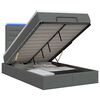 vidaXL Ottoman-Bett mit Matratze und LED Dunkelgrau 120 x 200 cm Stoff