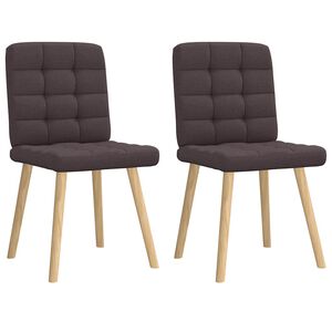 vidaXL Esszimmerst&uuml;hle 2 Stk. Dunkelbraun Stoff