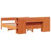 vidaXL Massivholzbett mit Regal ohne Matratze Wachsbraun 200x200 cm