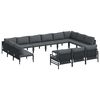 vidaXL Gartensofa-set 14 stk. Schwarz Stahl