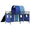 vidaXL Kinder-Etagenbett Schwarz und Blau 99,5 x 200 cm Metall