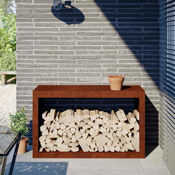 vidaXL Brennholzregal 100x40x60 cm Wetterfester Stahl