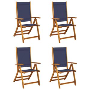 vidaXL Klappst&uuml;hle, 4 St&uuml;ck, Massivholz Akazie und Textilene