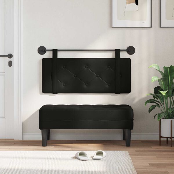 vidaXL H&auml;ngevorderseite Wandmontiert Schwarz 100 cm Kunstleder