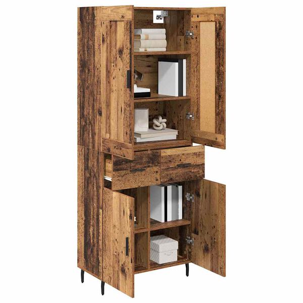 vidaXL Highboard mit Schubladen 2 pcs Altholz Holzwerkstoff