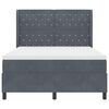 vidaXL Boxspringbett mit Matratze mit LED Dunkelgrau 160 x 200 cm Samt