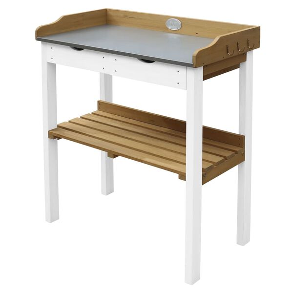 AXI Gartentisch mit 2 Schubladen Braun und Wei&szlig;