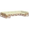 vidaXL Outdoor-Sofagarnitur 10 stk. Natur und Creme