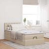 vidaXL Ottoman-Bett mit Matratze Creme 80x200 cm Stoff