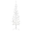 vidaXL K&uuml;nstlicher Halb-Weihnachtsbaum mit St&auml;nder Schlank Wei&szlig; 180 cm
