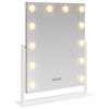 vidaXL LED Schminkspiegel Wei&szlig; 44 x 10 x 53 cm Glas und Stahl
