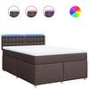 vidaXL Boxspringbett mit Matratze Dunkelbraun 140x200 cm Stoff