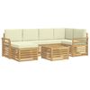 vidaXL Outdoor-Sofagarnitur 7 pcs Wei&szlig; und Creme Polyester