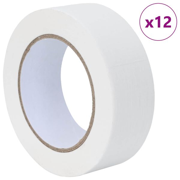 vidaXL Malerklebeb&auml;nder 12 pcs Wei&szlig; 38mm x 50m Papier