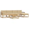 vidaXL Outdoor-Sofagarnitur 6 stk. Wei&szlig; und Beige Polyester