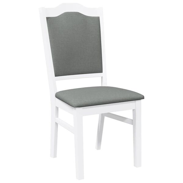 vidaXL Esszimmerstühle mit Kissen 2 Stk. Weiß Massivholz Gummibaum