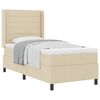 vidaXL Boxspringbett mit Kissen mit Kopfteil Creme 200 x 90 cm Stoff