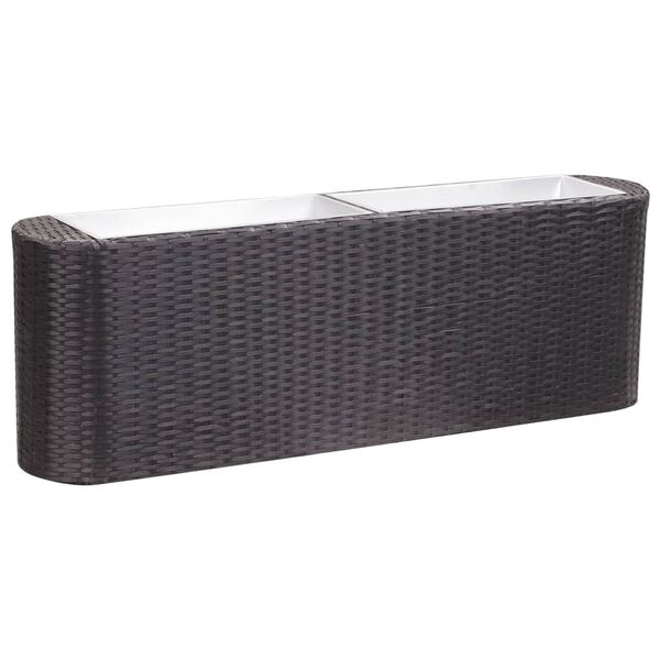 vidaXL Garten-Hochbeet 120×24×40 cm Poly Rattan Schwarz