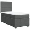 vidaXL Boxspringbett mit Matratze Dunkelgrau 100x200 cm Stoff