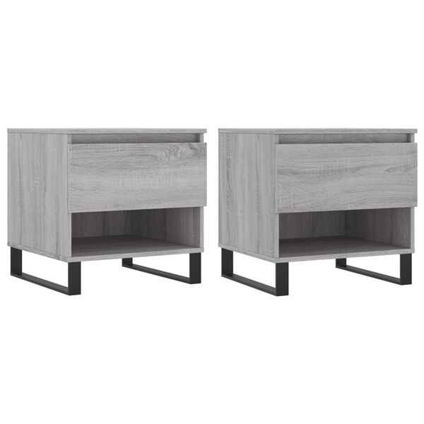 vidaXL Couchtische 2 Stk. Grau Sonoma 50x46x50 cm Holzwerkstoff