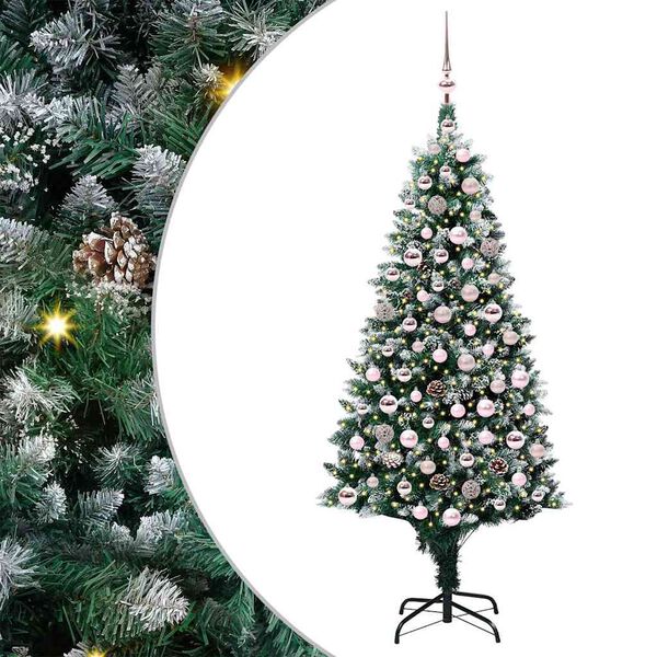 vidaXL Künstlicher Weihnachtsbaum mit 300 LEDs mit Ständer Grün 180 cm