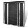 vidaXL Stoffschrank mit F&auml;chern Kleiderstangen 45&times;150&times;176 cm Schwarz