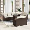vidaXL Lounge-Set mit Kissen 9 pcs Braun Poly Rattan