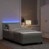vidaXL LED Boxspringbett mit Matratze Hellgrau 80 x 200 cm Samt