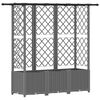 vidaXL Hochbeet mit Rankgitter und Dach Hellgrau 163,5 x 40 x 136 cm